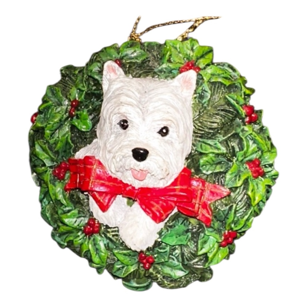 1997 Danbury Mint Westie Wonderland "All Decked Out" West Highland White Terrier